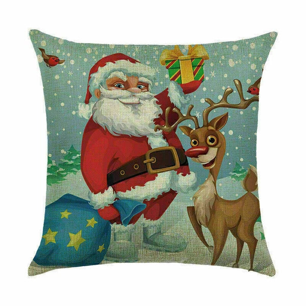 Pillow Christmas Case Sofa Car Throw Home Cover Cushion Decor Santa