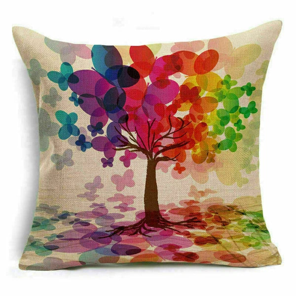 Throw Pillow Fashion Flower Tree  Case Sofa Home Cover Cushion Decor