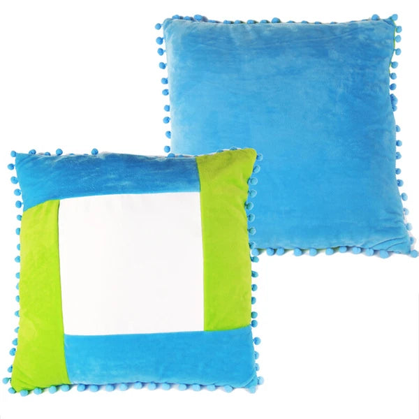 10pcs Sublimation Blank Pillowcase Multicolor Plush Sofa Cushion Cover with Ball