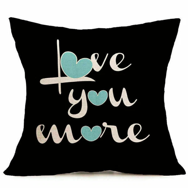 Sofa Decor Pillow Words Throw Cover Case Cushion Love Print