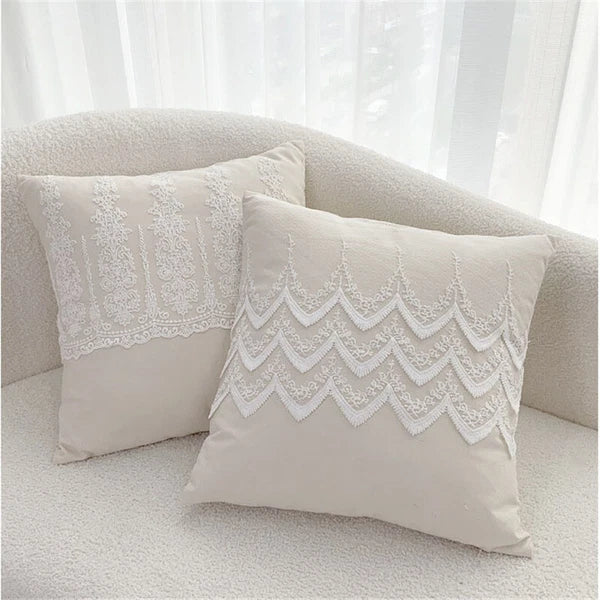 18 x 18 in Embrodiery Lace Throw Pillow Covers Case Sofa Bed Cushion Cover Decor