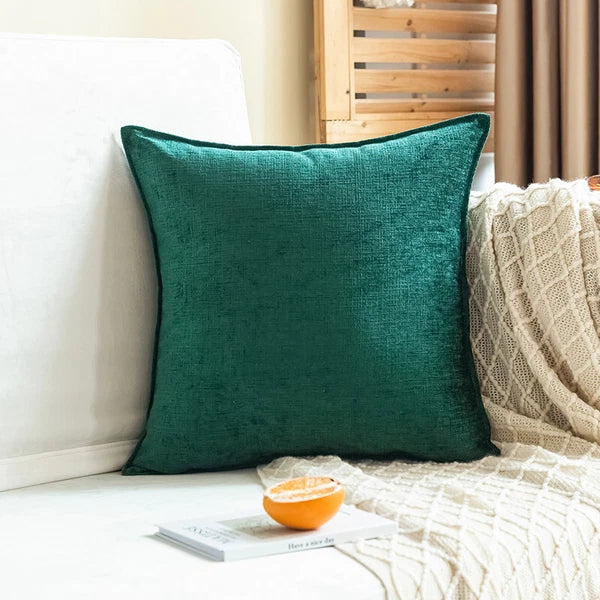 22x22in Chenille Fabric Throw Pillow Covers Sofa Bed Cushion Case Home Decor