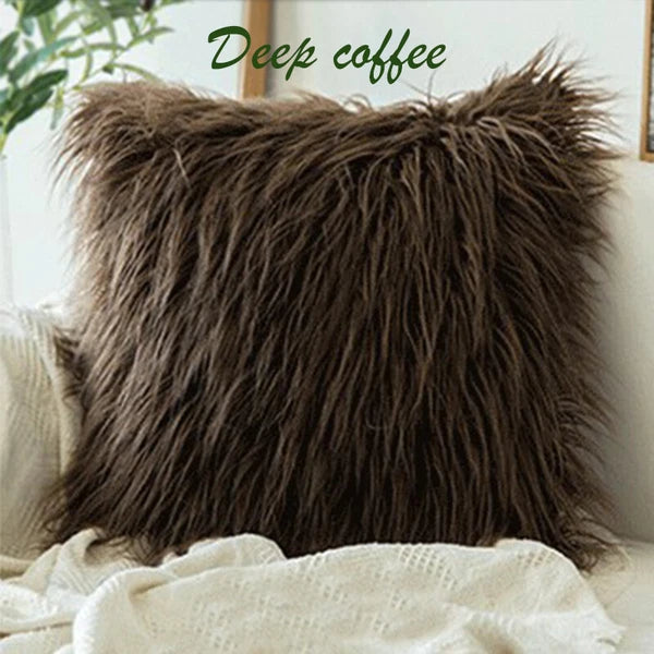 45x45cm Long Plush Fluffy Cushion Cover Home Sofa Pillow Case Pillowcase C2UK