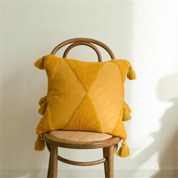 18" Knitted Pillow Case Sofa Bed Car Soft Pompom Ball Waist Throw Cushions Cover