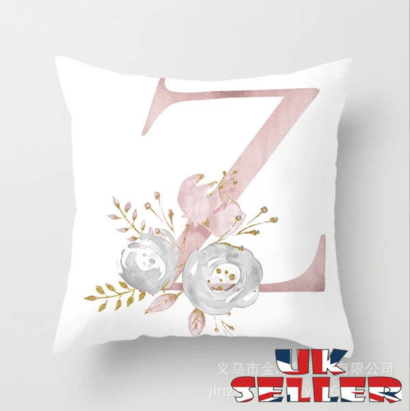 New UK LETTER POLYESTER CUSHION COVER PILLOW CASE WAIST THROW HOME SOFA DECOR
