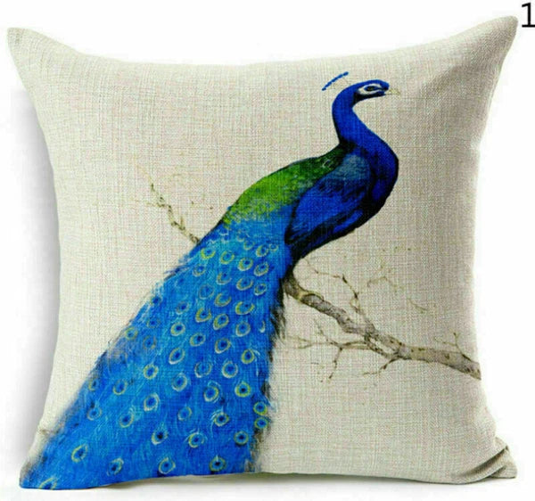 Decor Cushion Throw Cover Case Sofa Dog Cartoon Home Peacock