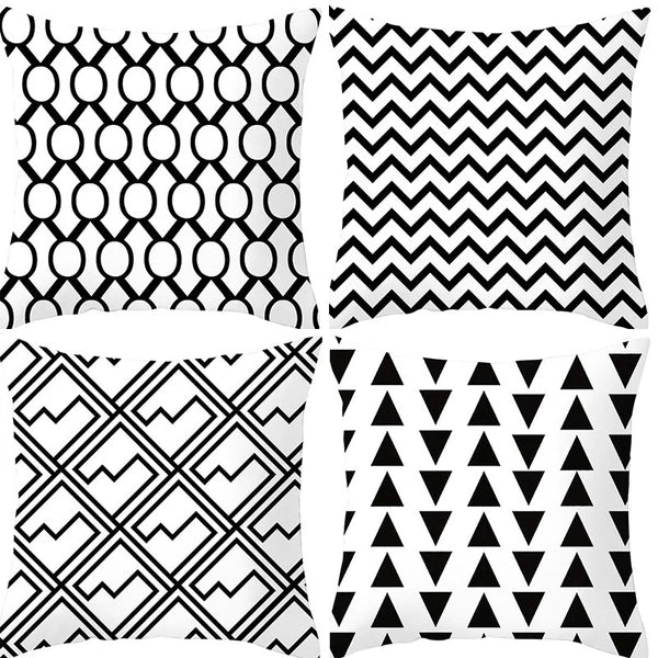 UK 4PCS SET POLYESTER CUSHION COVER PILLOW CASE HOME SOFA DECOR