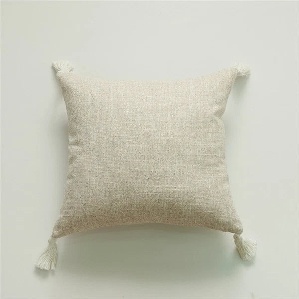 New 18" Cotton Linen With Tassels Sofa Bed Cushion Cover Pillowcase Home Decors