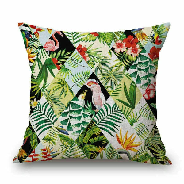 Couch pillow Cushion Tropical Triangle Decorative Throw Cover Case 18X18" Flower
