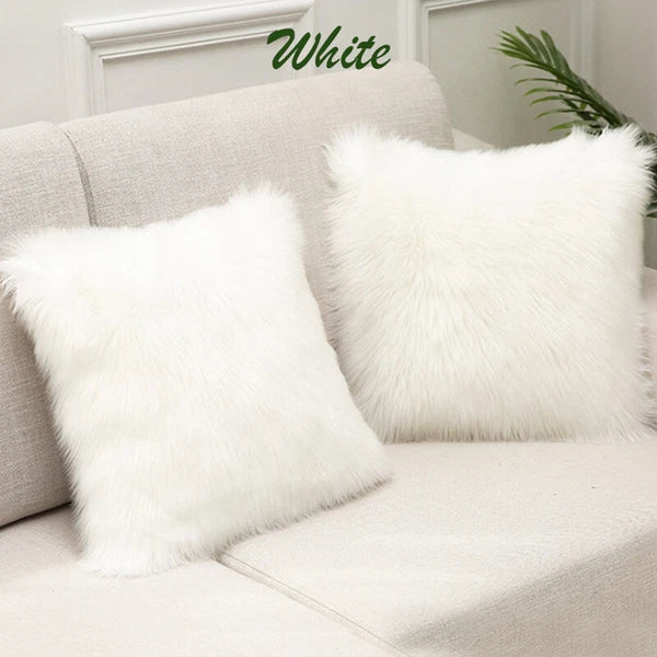 45x45cm Long Plush Fluffy Cushion Cover Home Sofa Pillow Case Pillowcase C2UK