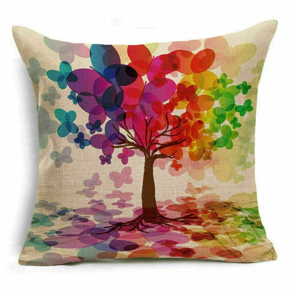 Throw Pillow Fashion Flower Tree  Case Sofa Home Cover Cushion Decor