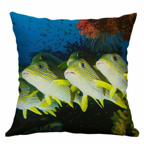 Cushion 18"Retro Pillow Decor Animal Home Cover Sea Case Sofa Throw