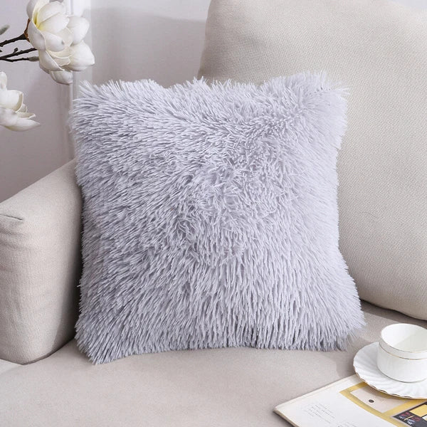 40CM x 40CM Fluffy Faux Soft Plush Pillow Case Cover Cushion Home Bed Sofa Decor