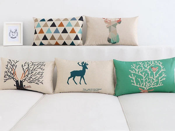 10Pcs DIY Sublimation Blank Linen Pillow Case Home Sofa Car Waist Cushion Cover