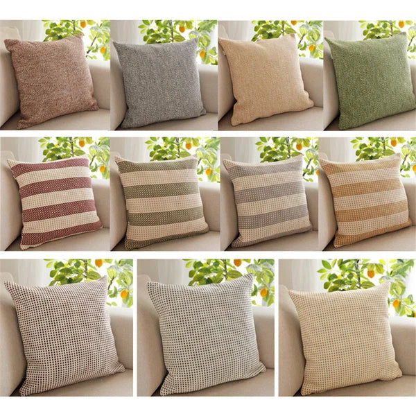 18"x18" Cotton Fabric Throw Pillow Covers Sofa Bed Cushion Cover Case Decorative
