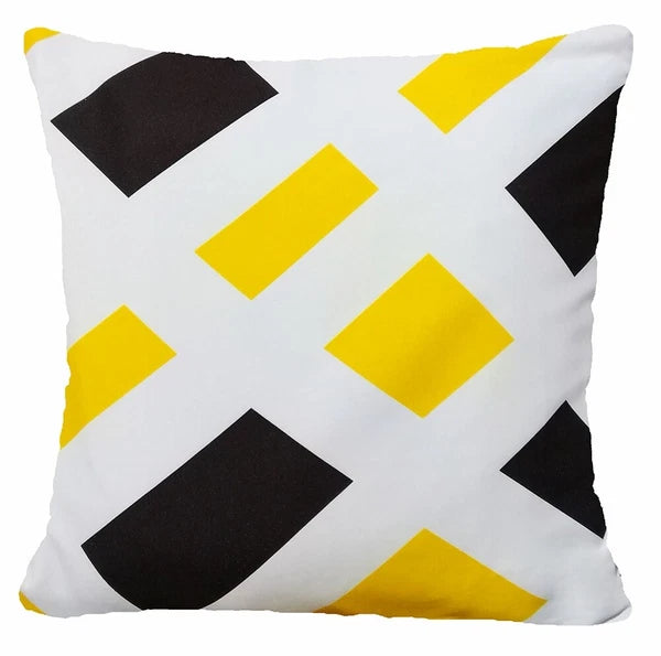 Yellow Throw PILLOW COVER 2-Sided Gray White Decorative Sofa Cushion Case 18x18"