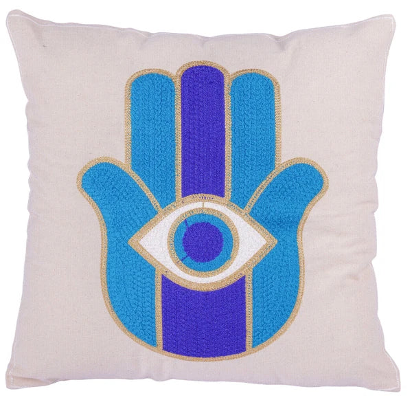 Indian Suzani Evil Eye Hamsa Embroidery Cushion Covers Bed Sofa Pillow Case 40CM