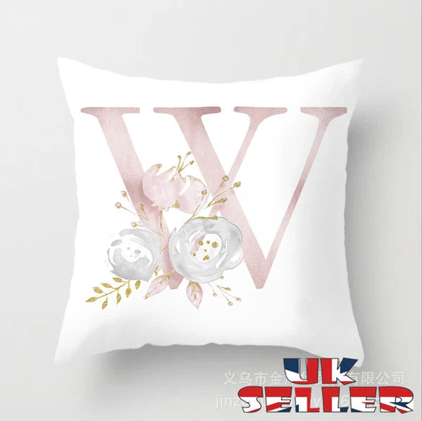 New UK LETTER POLYESTER CUSHION COVER PILLOW CASE WAIST THROW HOME SOFA DECOR