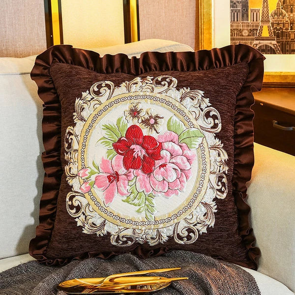 22x22in Jacquard Chenille Farbic Throw Pillow Covers Sofa Bed Cushion Cover Case