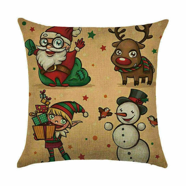 Pillow Christmas Case Sofa Car Throw Home Cover Cushion Decor Santa