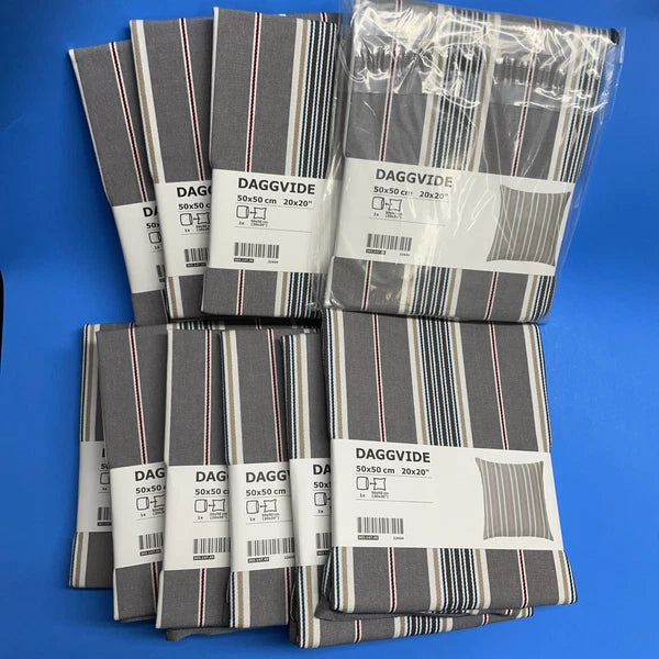 10X IKEA DAGGVIDE Cushion Pillow Cover | Gray/Multicolor, 20x20" Couch Bed Sofa
