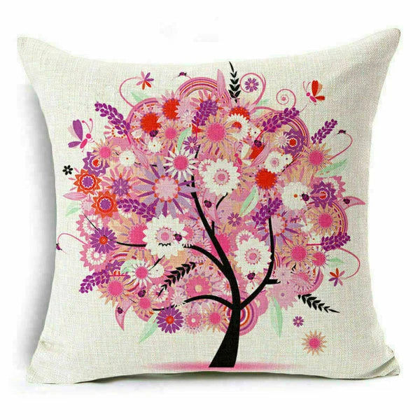 Throw Pillow Fashion Flower Tree  Case Sofa Home Cover Cushion Decor