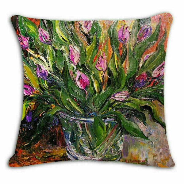 Covers 18" pillow Watercolor Flower Case Cushion Couch Poppy Poppies Floral Sofa