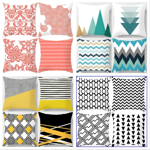 UK 4PCS SET POLYESTER CUSHION COVER PILLOW CASE HOME SOFA DECOR