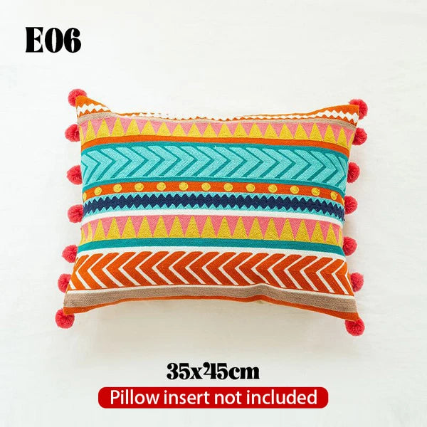 Bohemian Throw Pillowcase Cotton Embroidery Sofa Cushion Cover Decor Vintage