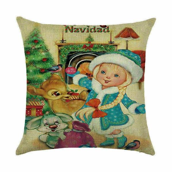 Pillow Christmas Case Sofa Car Throw Home Cover Cushion Decor Santa