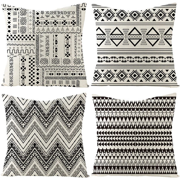 UK 4PCS SET POLYESTER CUSHION COVER PILLOW CASE HOME SOFA DECOR
