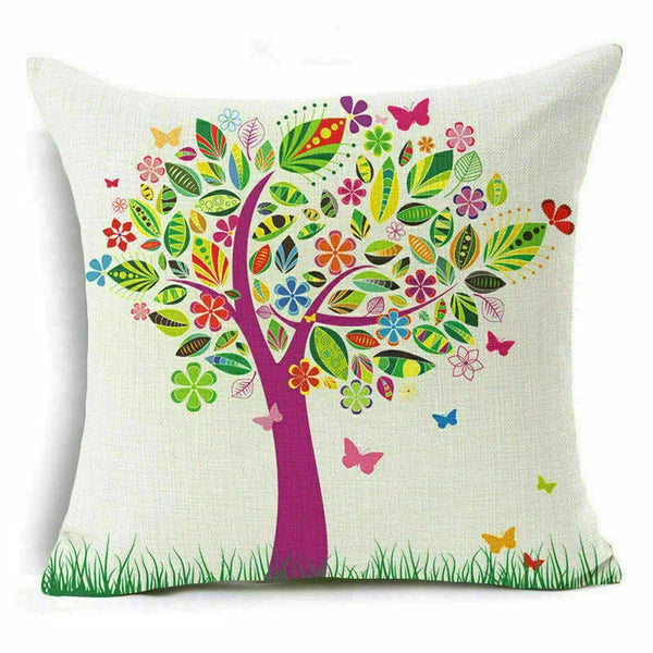 Throw Pillow Fashion Flower Tree  Case Sofa Home Cover Cushion Decor