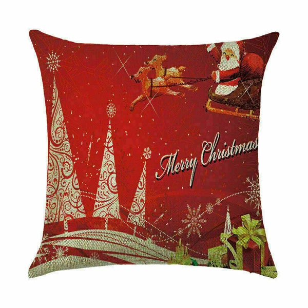 Pillow Christmas Case Sofa Car Throw Home Cover Cushion Decor Santa