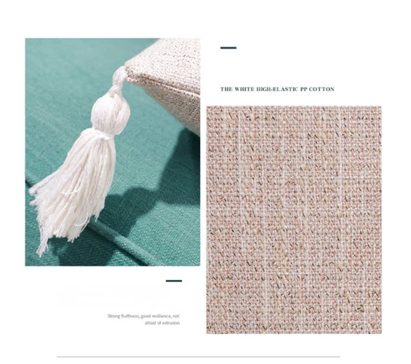 New 18" Cotton Linen With Tassels Sofa Bed Cushion Cover Pillowcase Home Decors