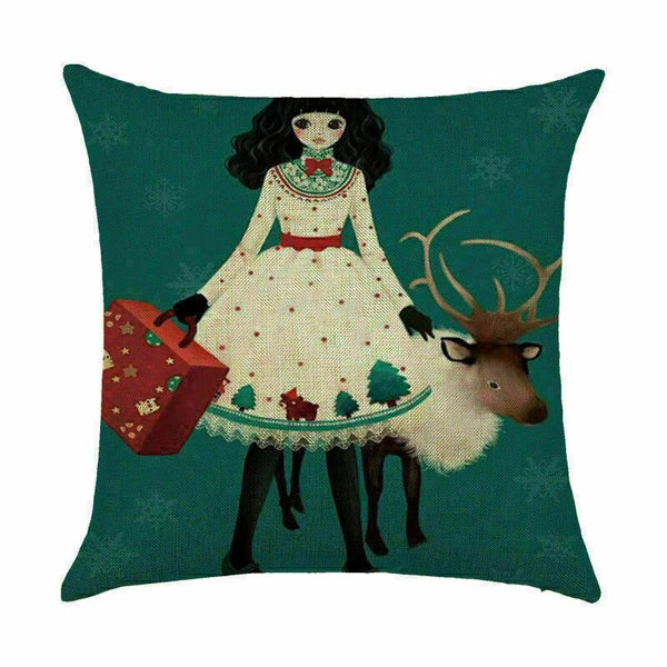Pillow Christmas Case Sofa Car Throw Home Cover Cushion Decor Santa