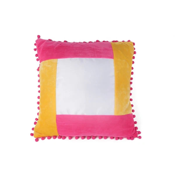 10pcs Sublimation Blank Pillowcase Multicolor Plush Sofa Cushion Cover with Ball