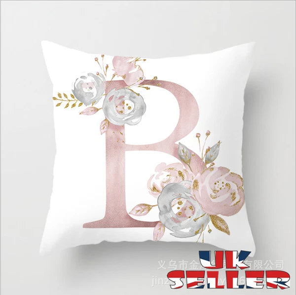 New UK LETTER POLYESTER CUSHION COVER PILLOW CASE WAIST THROW HOME SOFA DECOR