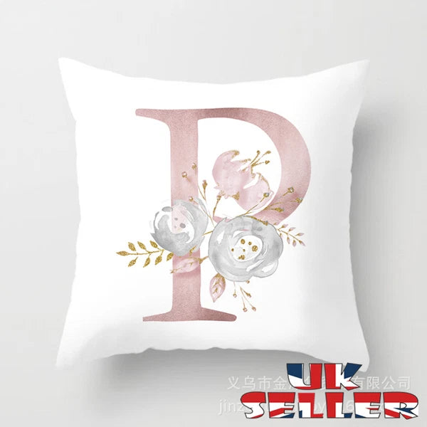New UK LETTER POLYESTER CUSHION COVER PILLOW CASE WAIST THROW HOME SOFA DECOR