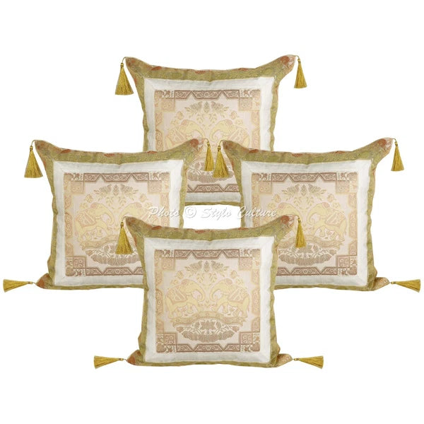 Brocade Jacquard Cushion Cover Elephant Pillow Case Hippie Gypsy Home Decor
