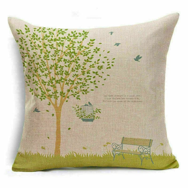 Throw Pillow Fashion Flower Tree  Case Sofa Home Cover Cushion Decor