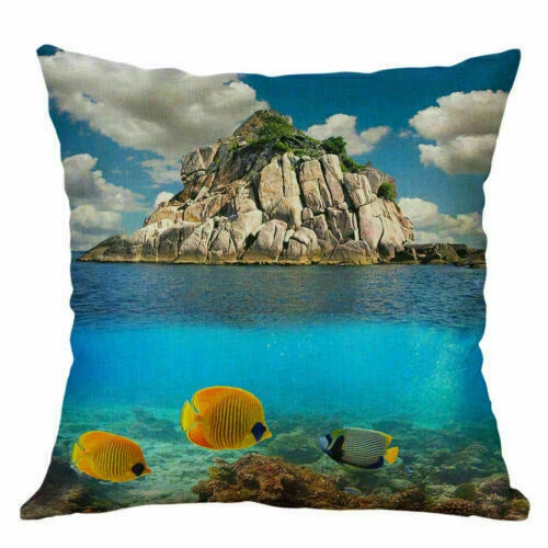 Cushion 18"Retro Pillow Decor Animal Home Cover Sea Case Sofa Throw