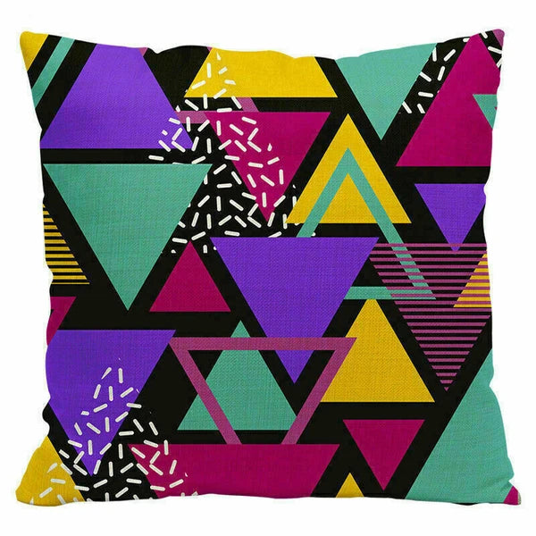 Cover Case Waist Pillow Cushion Home Geometric Sofa Triangle Decor