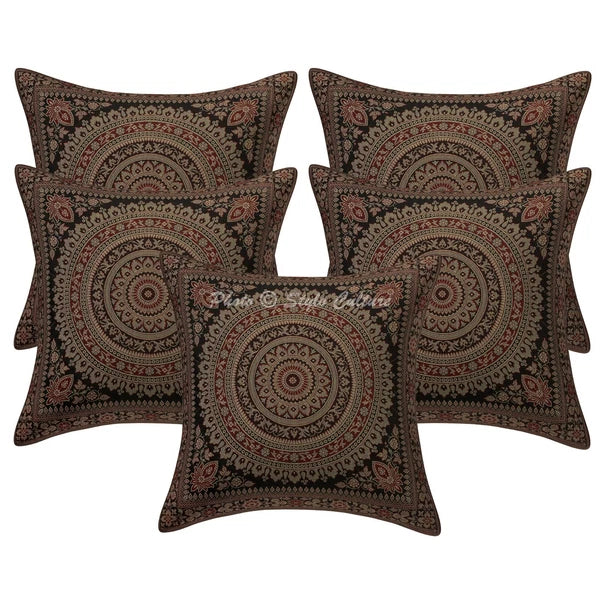 Brocade Jacquard Cushion Cover Ethnic Sofa Cover Decorative Bohemian Home Decor