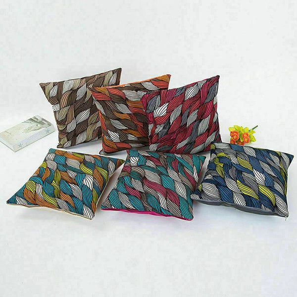 Decor Cushion Waist Cover Sofa Geometric Case Patterns Home Pillow