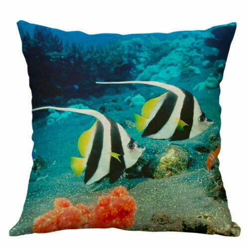 Cushion 18"Retro Pillow Decor Animal Home Cover Sea Case Sofa Throw
