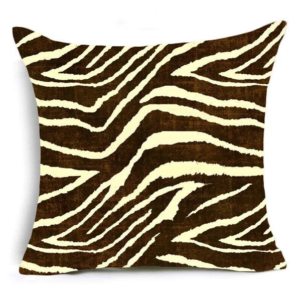 Zebra Pillow Square Fashion Cases Print Leopard Covers Animal Sofa Cushion Bed