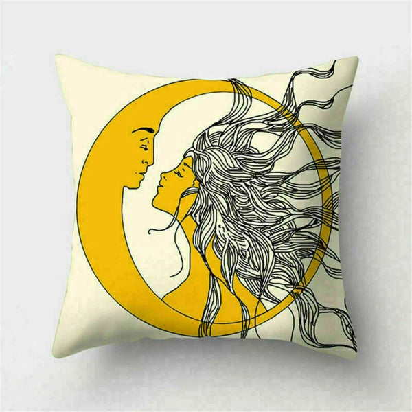 Yellow Pillow Case Sofa Car Cover Cushion Decor Waist Throw Home