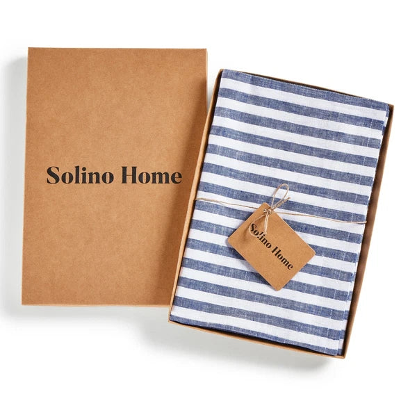 Solino Home Square Linen Pillow Cover for Cushion Couch, Sofa Bed, Santa Barbara