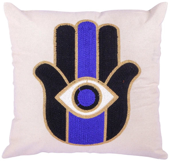Indian Suzani Evil Eye Hamsa Embroidery Cushion Covers Bed Sofa Pillow Case 40CM