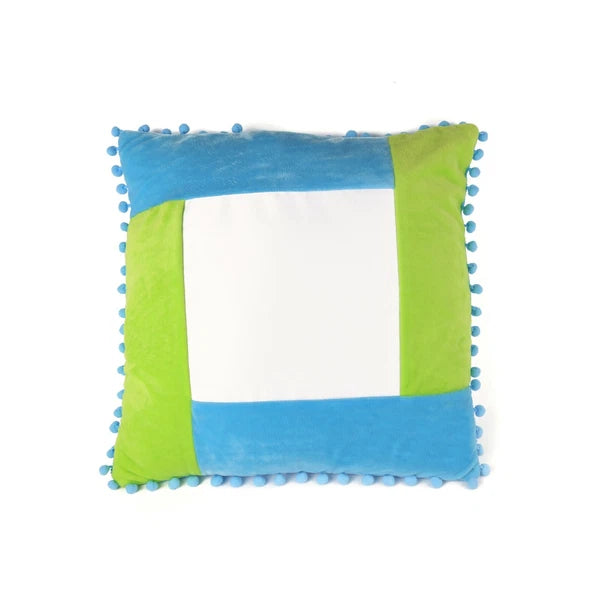10pcs Sublimation Blank Pillowcase Multicolor Plush Sofa Cushion Cover with Ball
